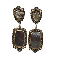 Ella K Papier-Mâché, Gold Leaf, Shagreen, & Mother of Pearl Clip Earrings 10