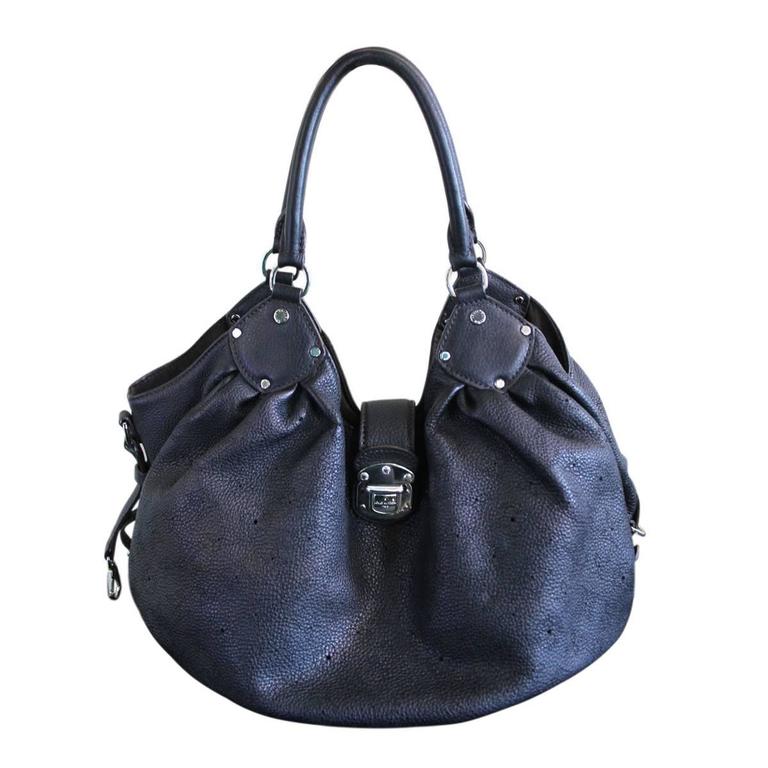 Louis Vuitton Mahina Large Black Leather Hobo Shoulder Bag Purse at 1stdibs