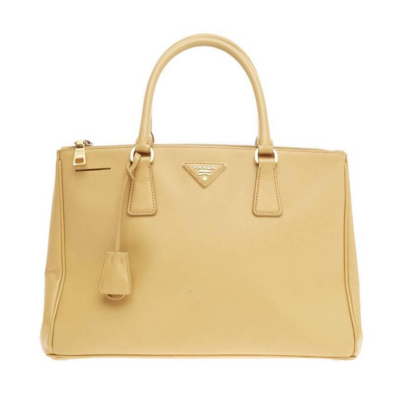 Prada Double Zip Lux Tote Saffiano Leather Medium at 1stdibs