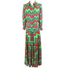 Anna Giovannozzi Wool Jersey Print 1970s Dress 7