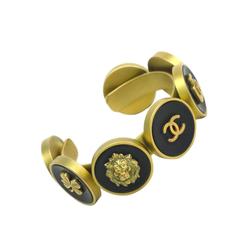 Chanel Gold Charm Bangle Cuff Bracelet