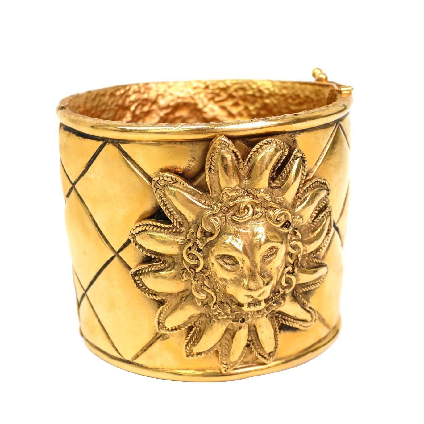 Chanel Gold Lion Cuff Bracelet at 1stdibs