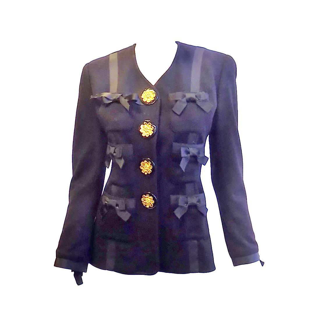 Gemma Kahng signature jacket with jewelery like buttons 