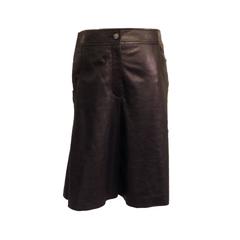 Chanel Black Leather Culottes Size 42 (10)