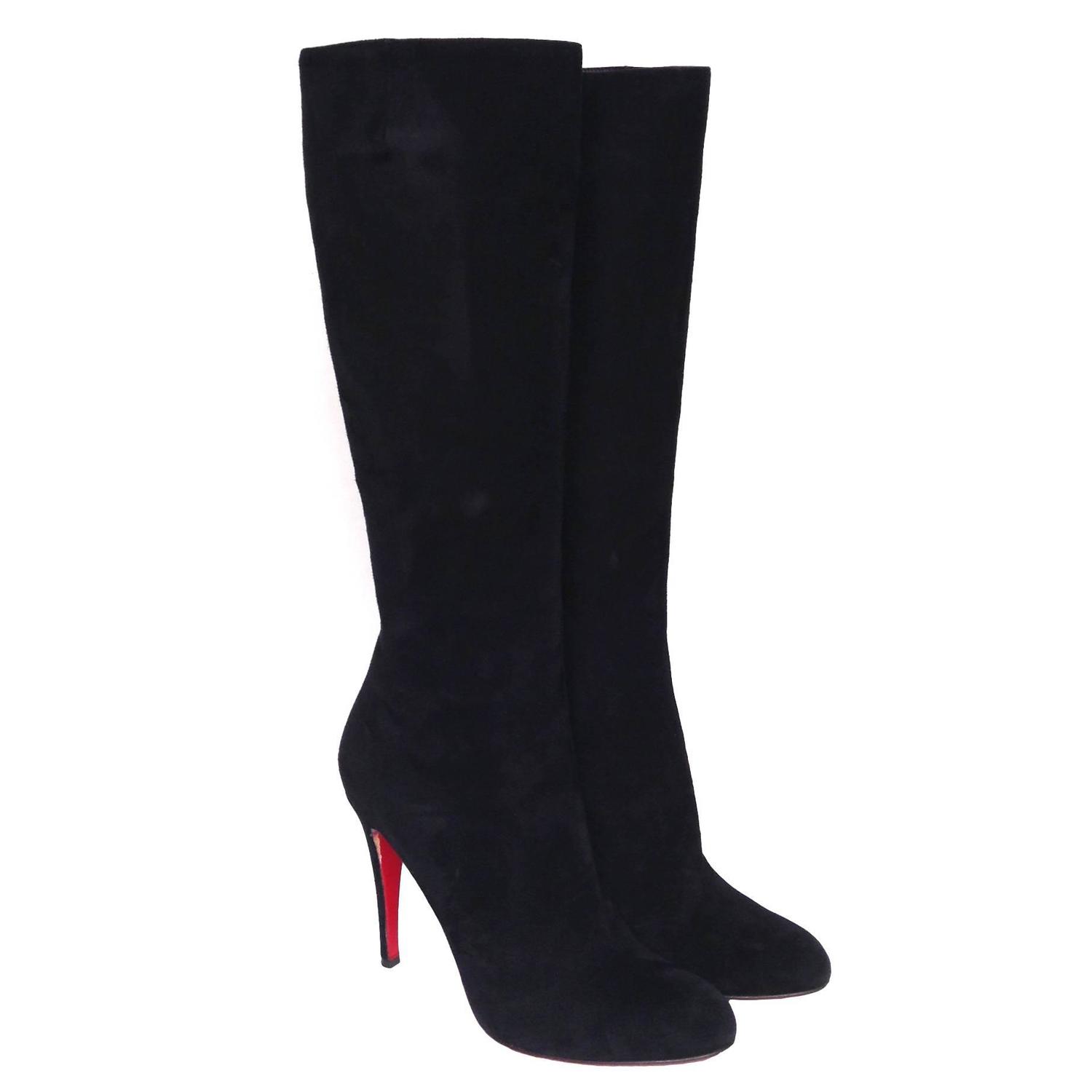 Christian Louboutin Suede Fifi Botta 85mm Boots Size 39.5 at 1stdibs  