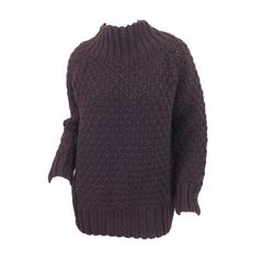 Aubergine cashmere basket weave The Row sweater Size S 6