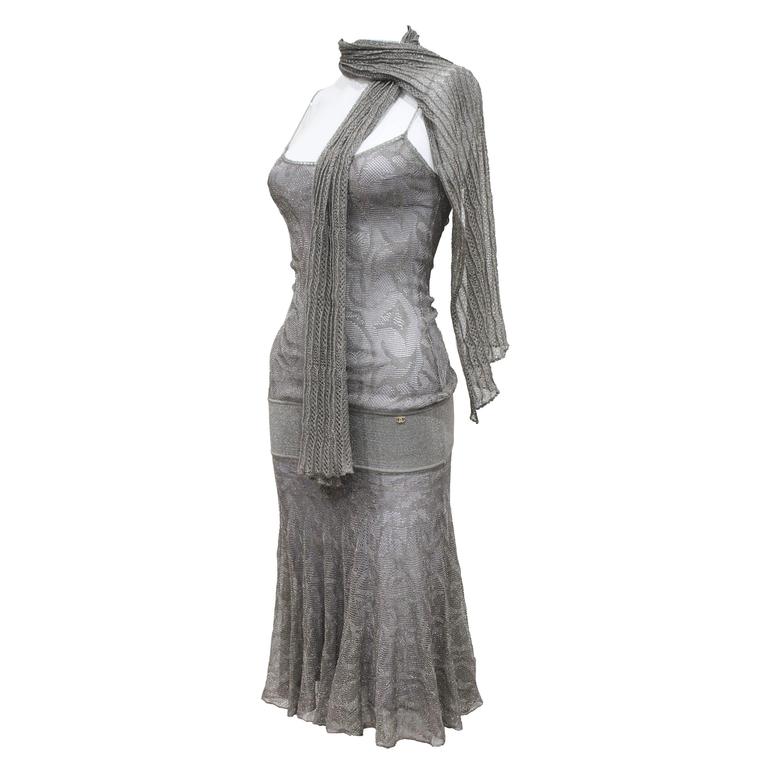 Chanel 1920s style flapper dress with at 1stDibs | chanel flapper dress, flapper scarf, 1920s chanel dress