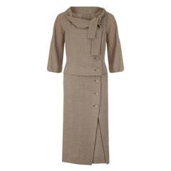1960s Grey Christian Dior New York Dress Suit