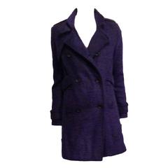 Proenza Schouler Royal Purple Tweed Coat Size 4 8