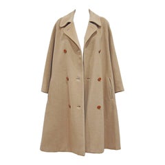 Vintage 1970s Hermes Camel Hair Swing Coat 