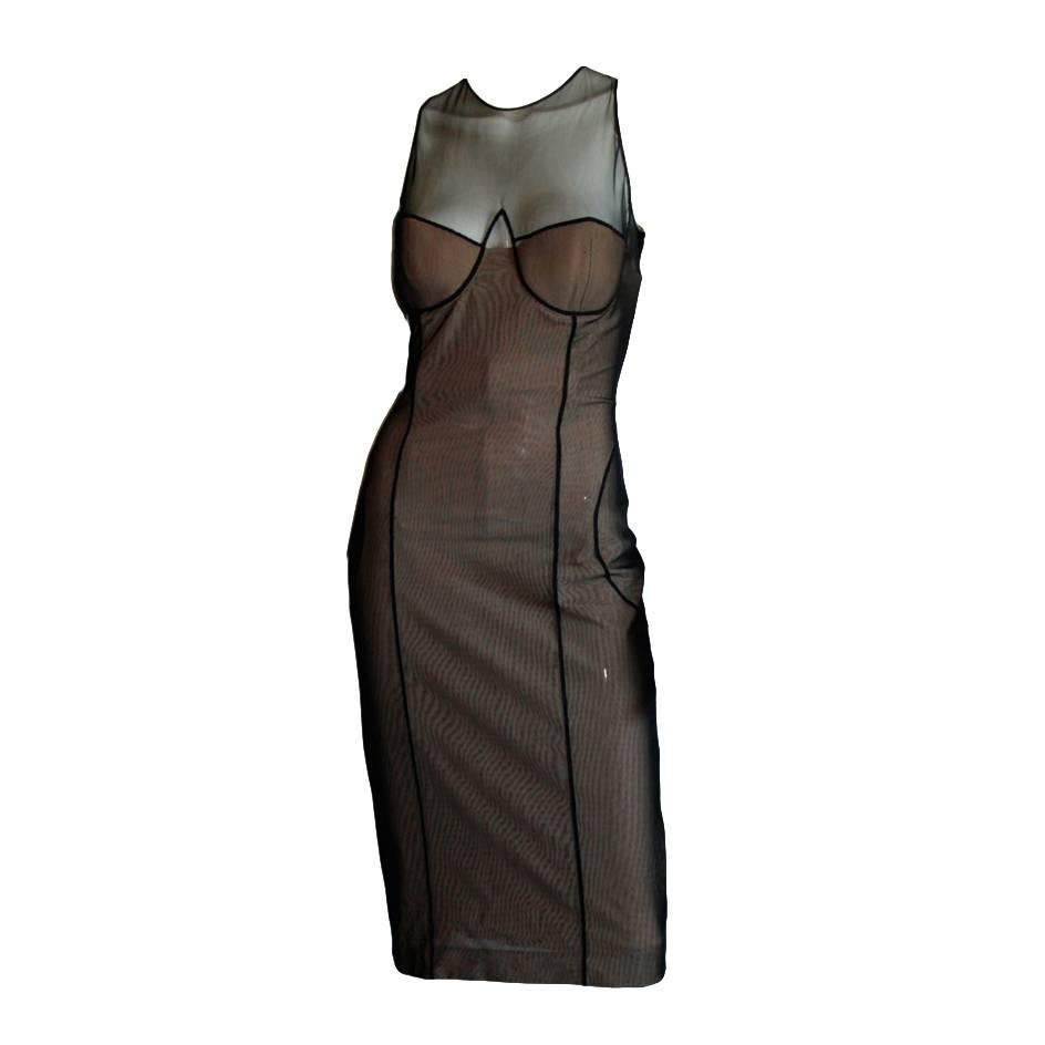  That Rare & Iconic Tom Ford Gucci SS 2001 Nude Sleeveless Corset Runway Dress For Sale