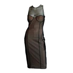  That Rare & Iconic Tom Ford Gucci SS 2001 Nude Sleeveless Corset Runway Dress