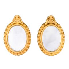 Karl Lagerfeld 90s Gold Tone Mirror Earrings 1