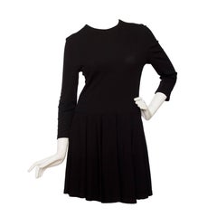 1980s Gianni Versace Little Black Silk Jersey Dress