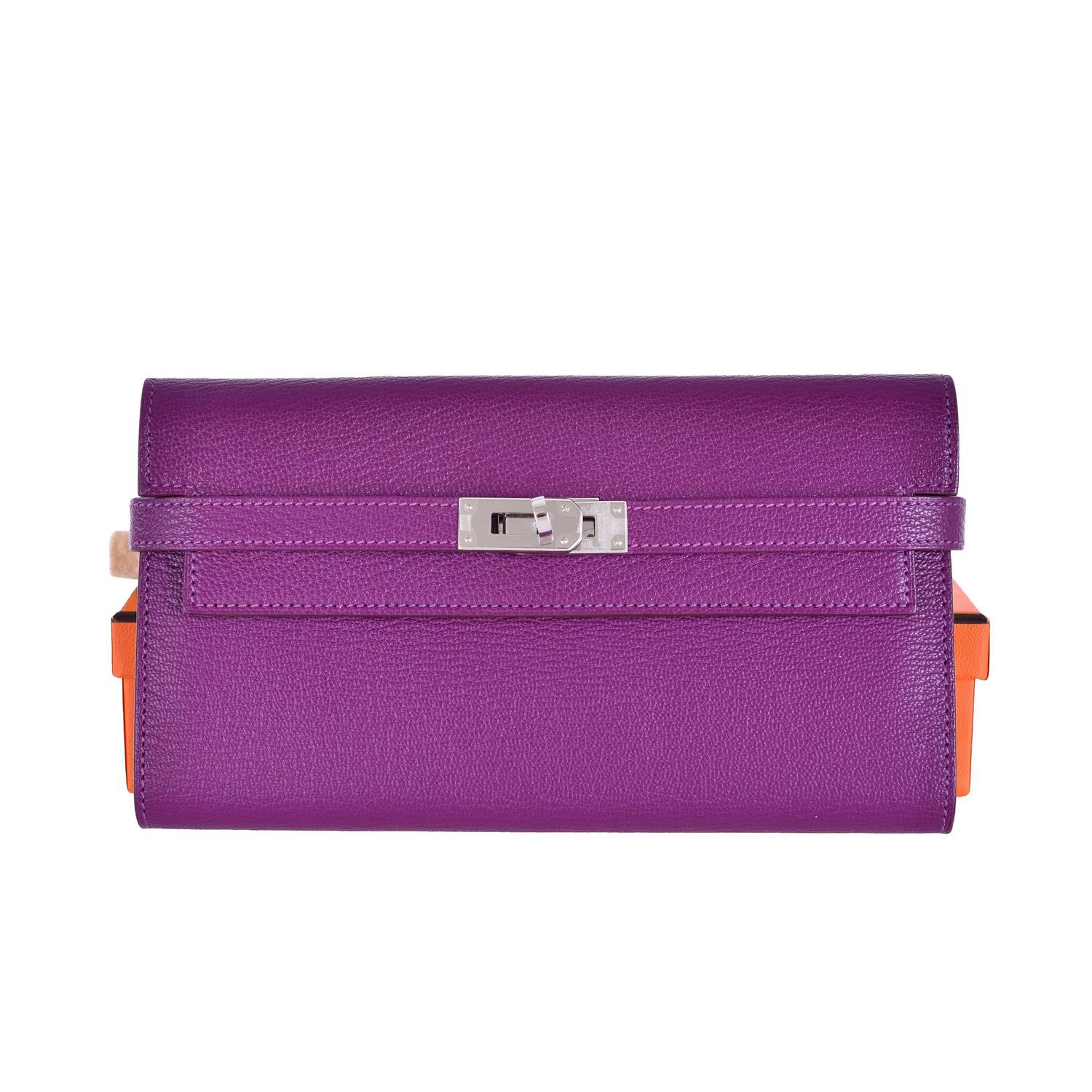 new hermes kelly longue wallet anemone clutch chevre ...