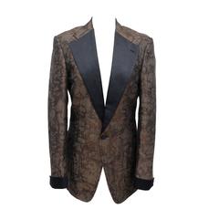 Tom Ford for Gucci mens silk brocade marbled tuxedo jacket c. 1990s 7