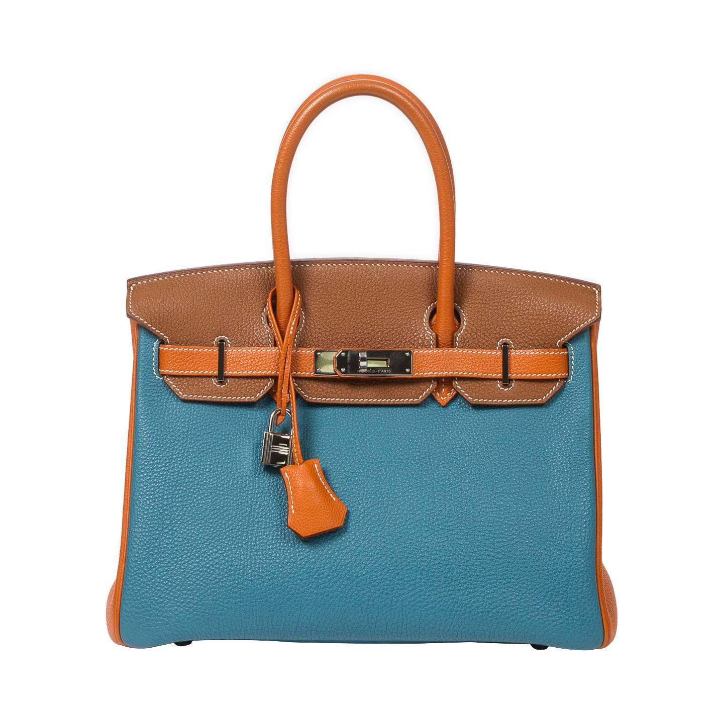 HermÃ¨s Special Order Tricolor Birkin 30 Togo Leather at 1stdibs