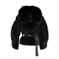 Gucci Black Mink and Fox Fur Jacket