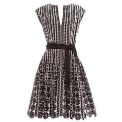 Oscar De la Renta Black Silk Faille With White Polka Dots Dress, Resort 2007 1