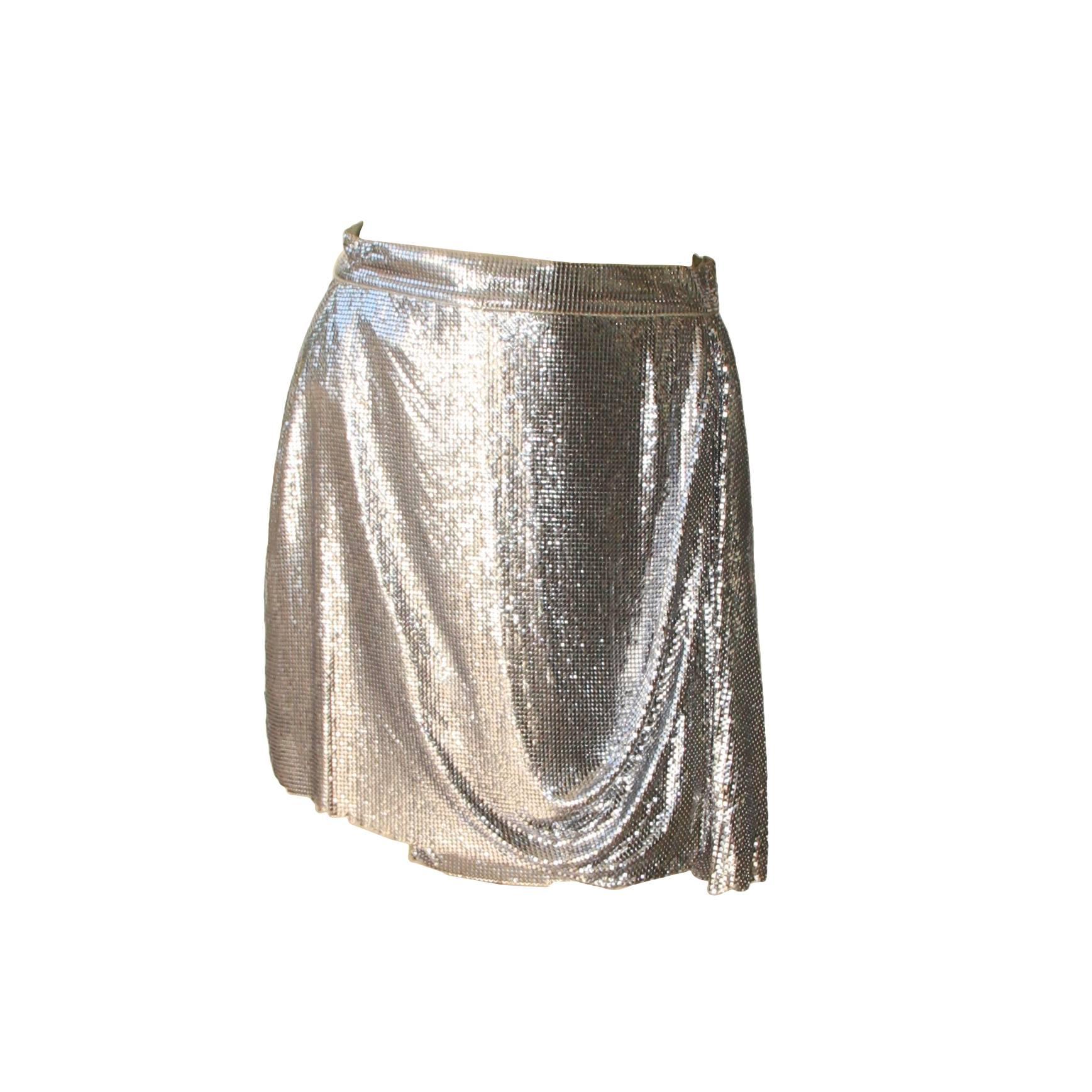 Iconic Gianni Versace Mesh Metal Skirt Spring 1995 For Sale