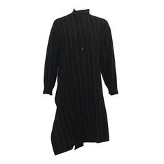 Vintage Issey Miyake Black Pinstripe Asymmetrical Dress
