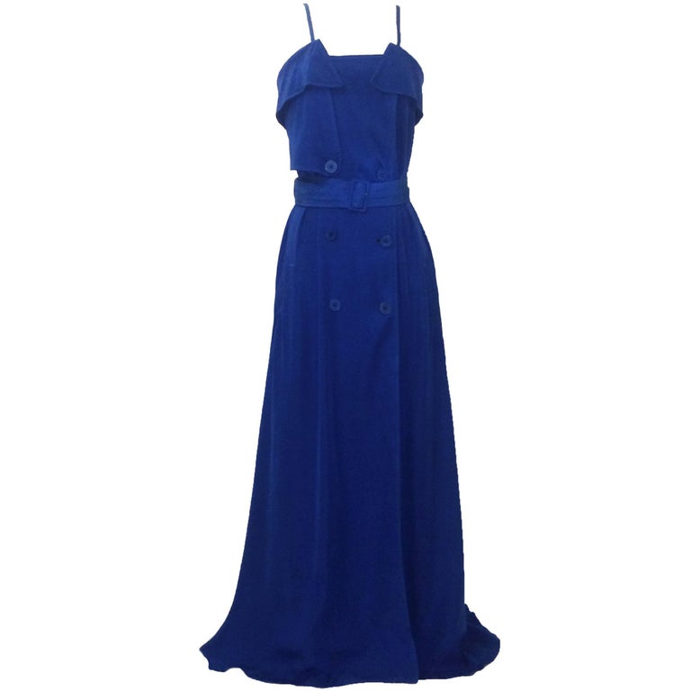 New Jean Paul Gaultier Femme Blue Trench Coat Maxi Dress For Sale at 1stDibs | jean paul gaultier blue dress, blue maxi dress, fishtail maxi dress New Jean Paul Gaultier Femme Blue Trench Coat Maxi Dress For Sale at 1stDibs | jean paul gaultier blue dress, blue maxi dress, fishtail maxi dress