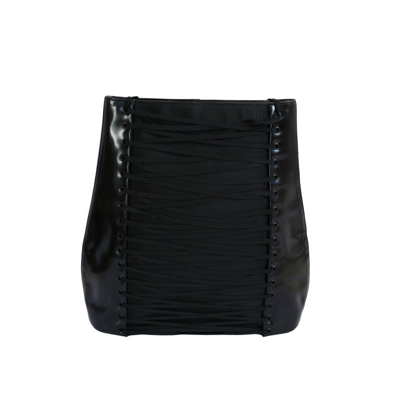 Jean Paul Gaultier Black Patent Iconic Corset Shoulder Bag For Sale at  1stDibs