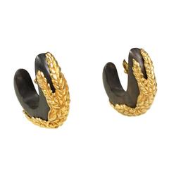 Dominique Aurientis Wood Hoop Earrings