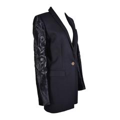 Versace Black Coat with Pony Hair Sleeves 7