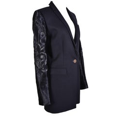 Versace Black Coat with Embelisshed Sleeves