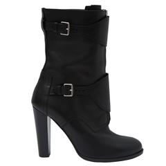 Hermes Black Leather Boots 