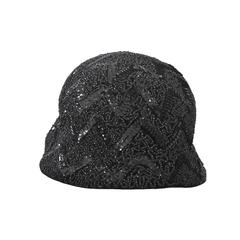 Bonwit Teller Black Beaded Hat 12