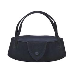 Nettie Rosenstein Navy Suede Box Bag