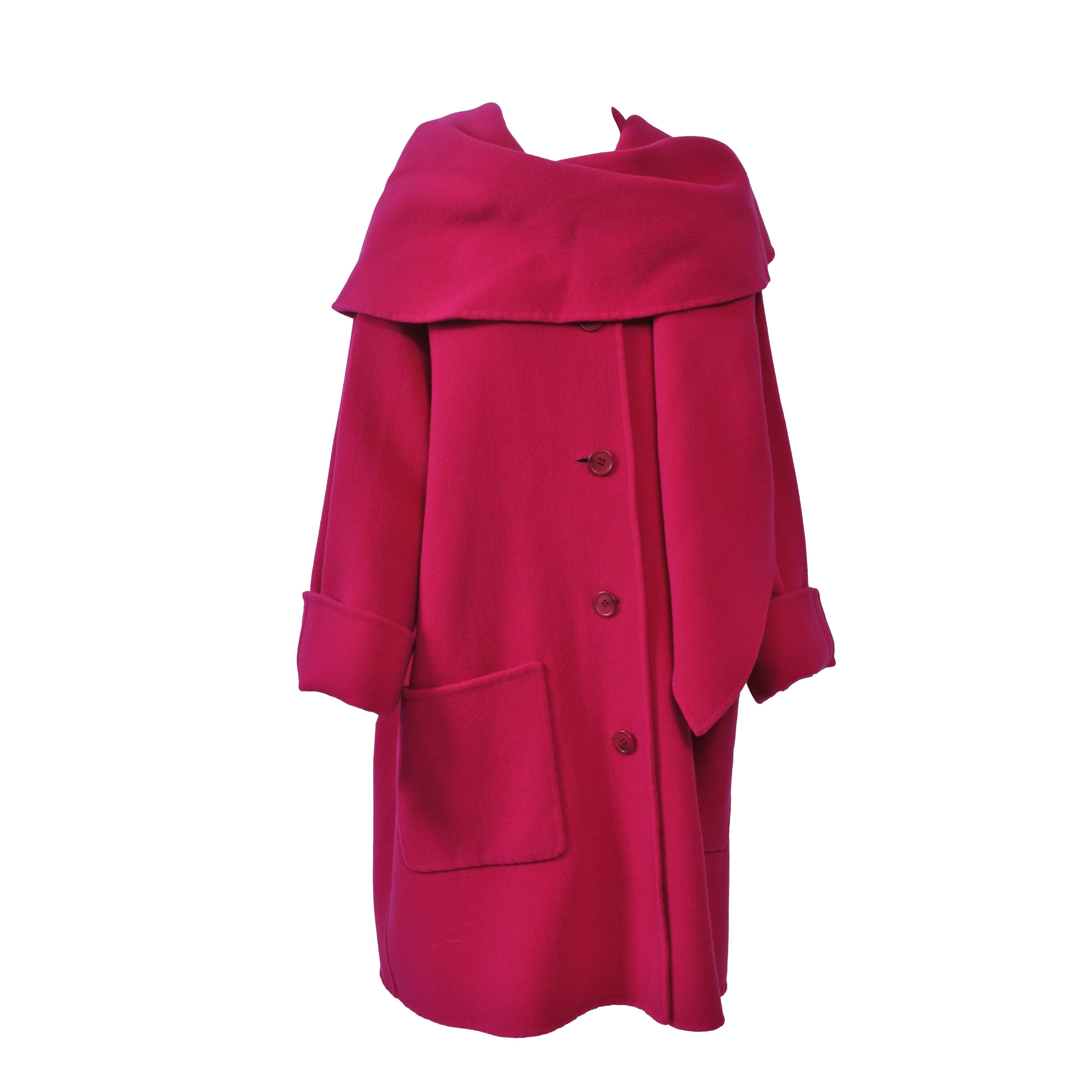 1980s Fuchsia Swing Coat For Sale