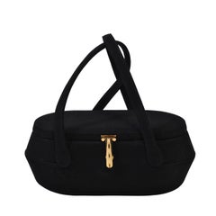 Borsa a scatola ovale in pelle scamosciata Coblentz