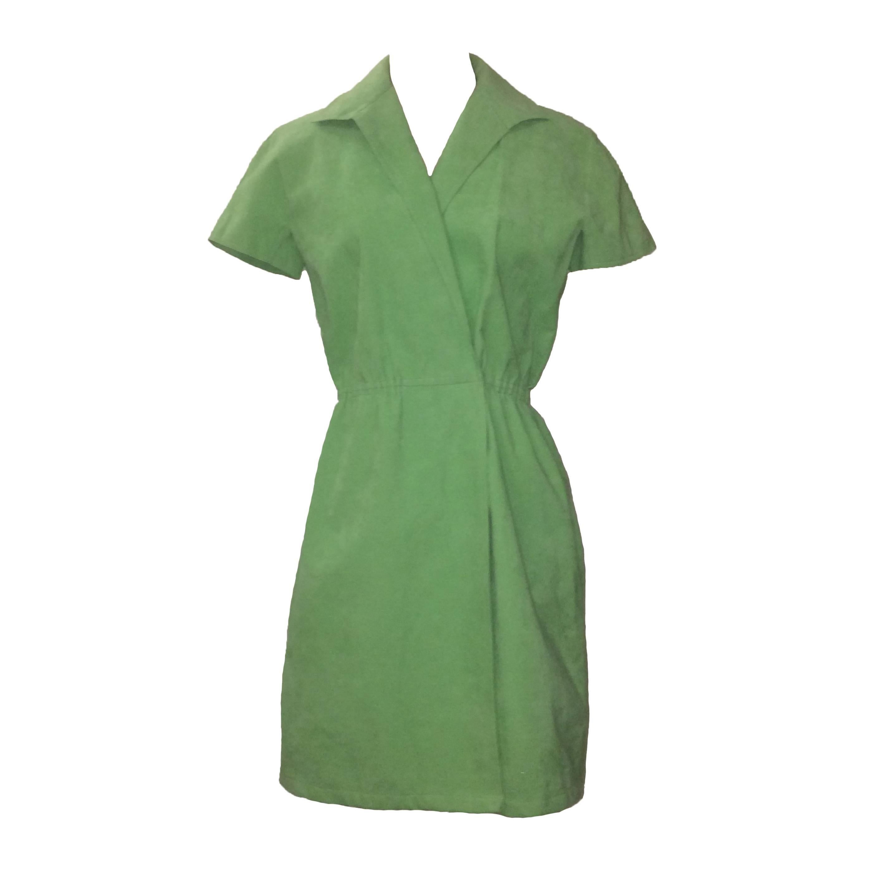 Halston 1970s Mint Green Ultra-Suede Dress