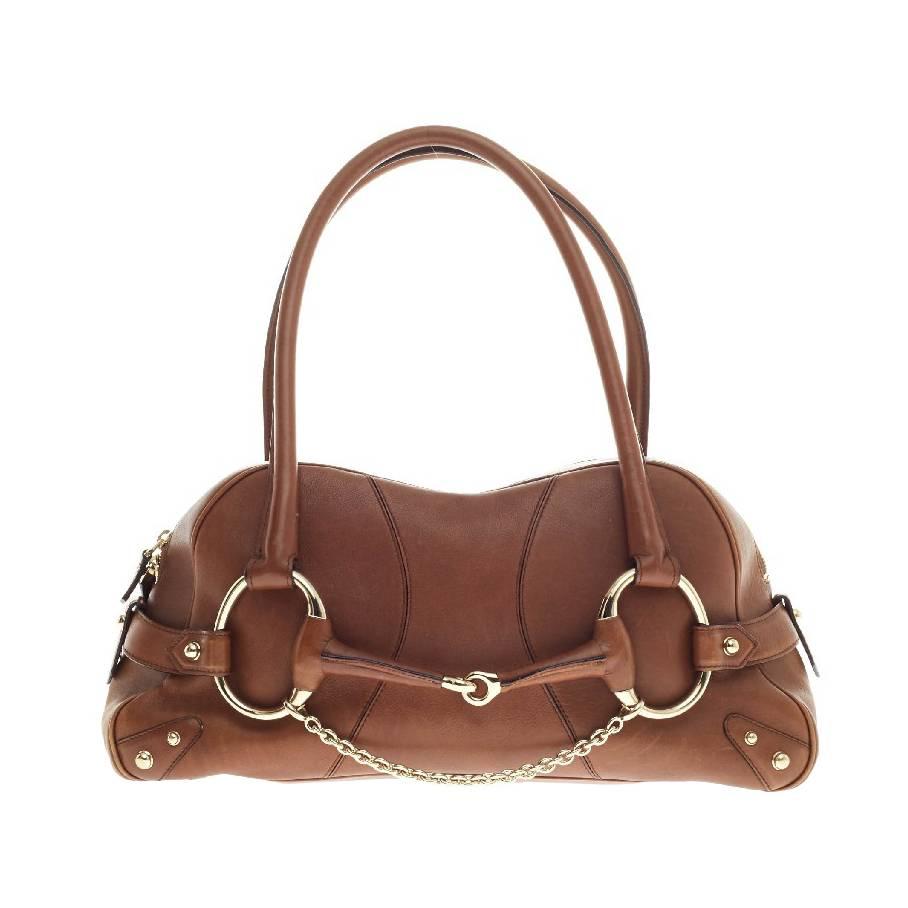 Gucci Borsa a tracolla con catena e morsetto in pelle
