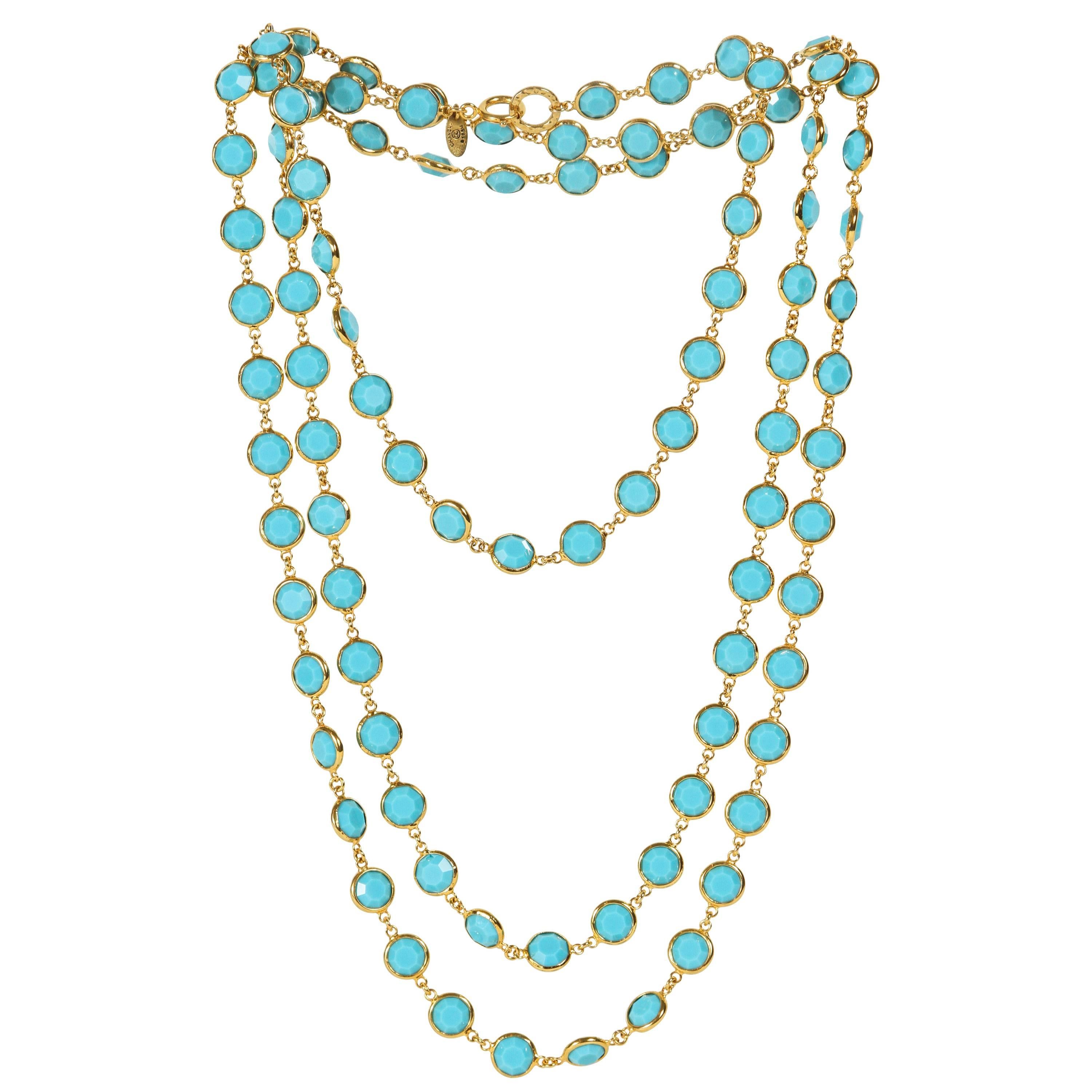 Chanel Sautoir with Faceted Turquoise Stones