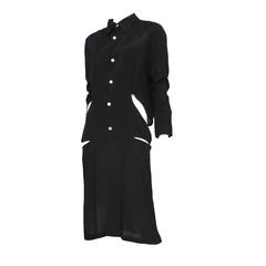 Vintage Yohji Black Cut Out Shirt Dress 