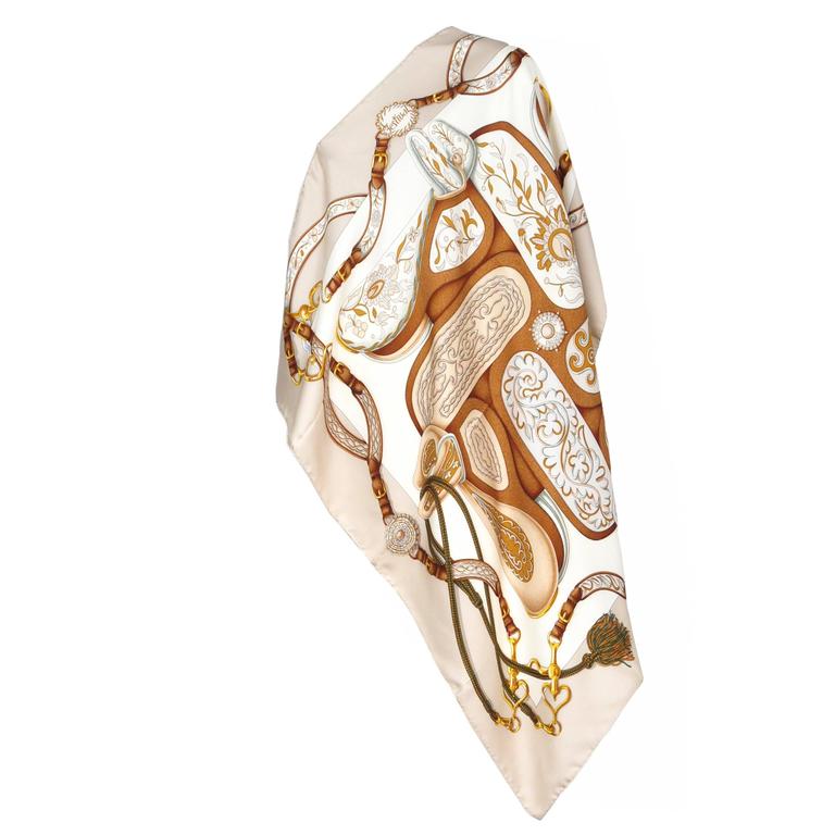 Hermes Equestrian Print Scarf at 1stDibs