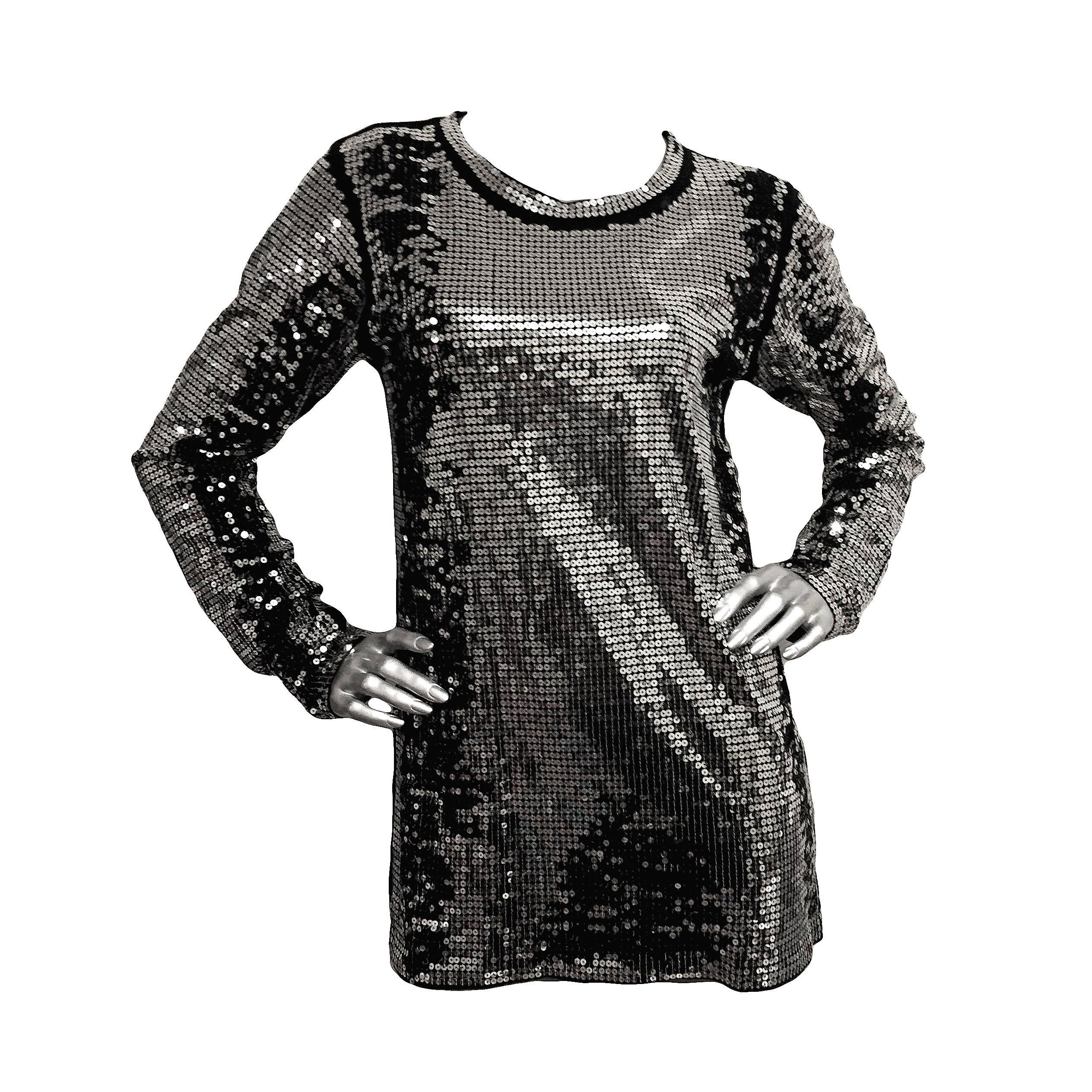 Fierce Balmain Distressed Sequin Dress, 2010 For Sale