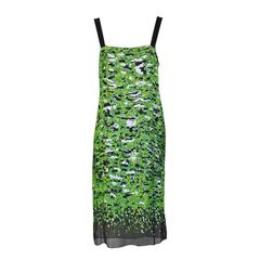 Proenza Schouler Green Sequin Camo Dress