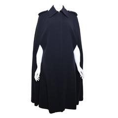 Tom Ford For Gucci Long Navy Wool Cape Coat 12
