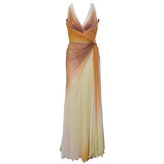 Early 2000's Versace Tan Ombre Gown