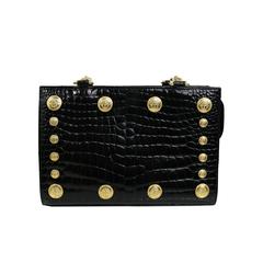 Gianni Versace Couture - Sac porté épaule noir à chaîne Medusa