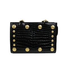 Gianni Versace Couture Black Medusa Chain Shoulder Bag