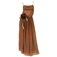 1978 Christian Dior Haute Couture Silk Dress with Belt 4