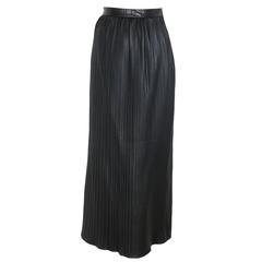 Deco Sugai Leather Long Pleated Skirt 7