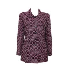 Chanel Black Pink Boucle Tweed Jacket 8