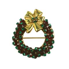 Miriam Haskell Holiday Wreath Brooch